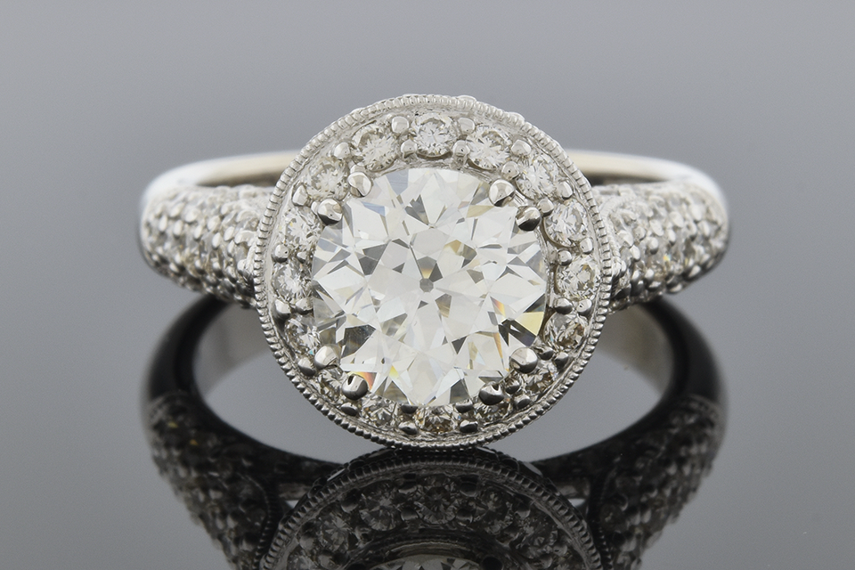 Item #4741 High Set Halo Diamond Engagement Ring 4741