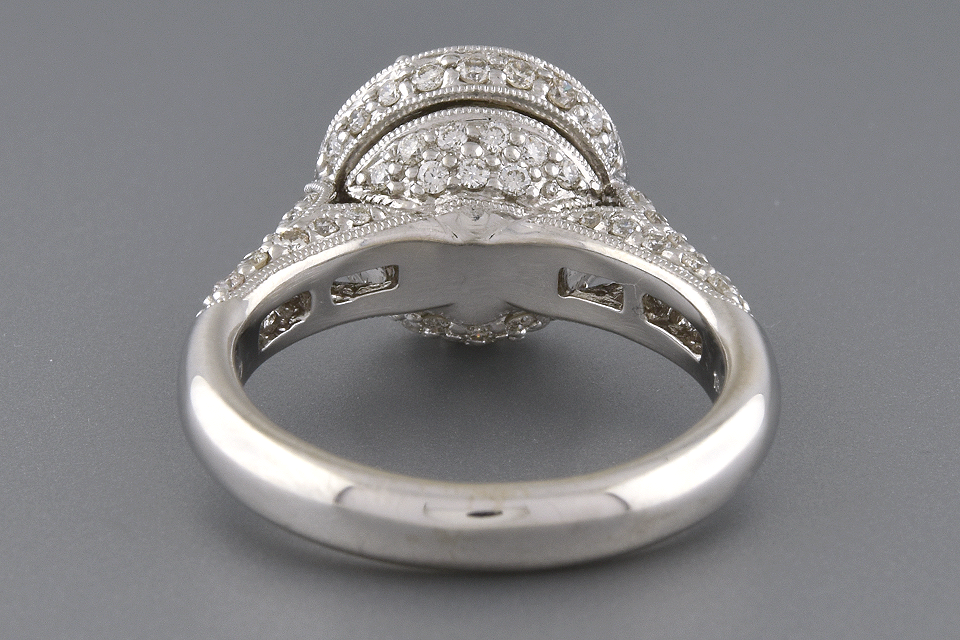 Item #4741 High Set Halo Diamond Engagement Ring