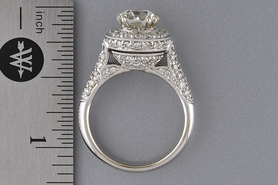 Item #4741 High Set Halo Diamond Engagement Ring