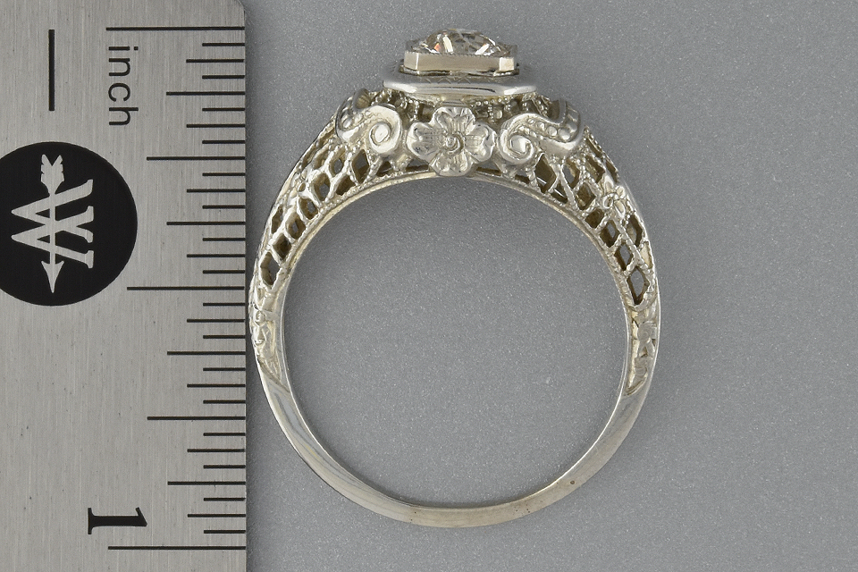 Item #2398 Vintage Filigree Diamond Engagement Ring