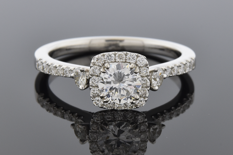 Item #6179 Diamond Halo Engagement Ring with Subtle Details 6179
