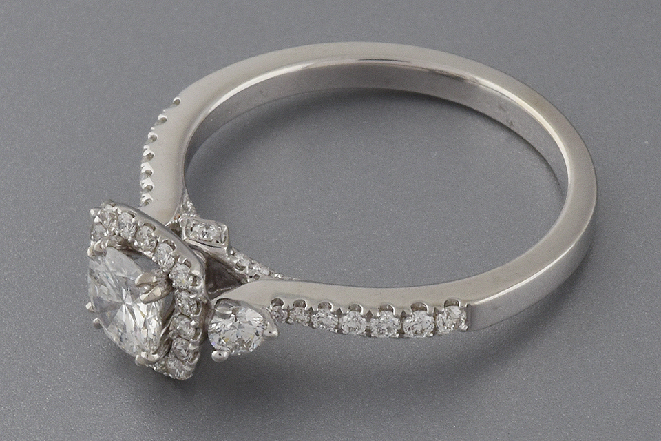 Item #6179 Diamond Halo Engagement Ring with Subtle Details