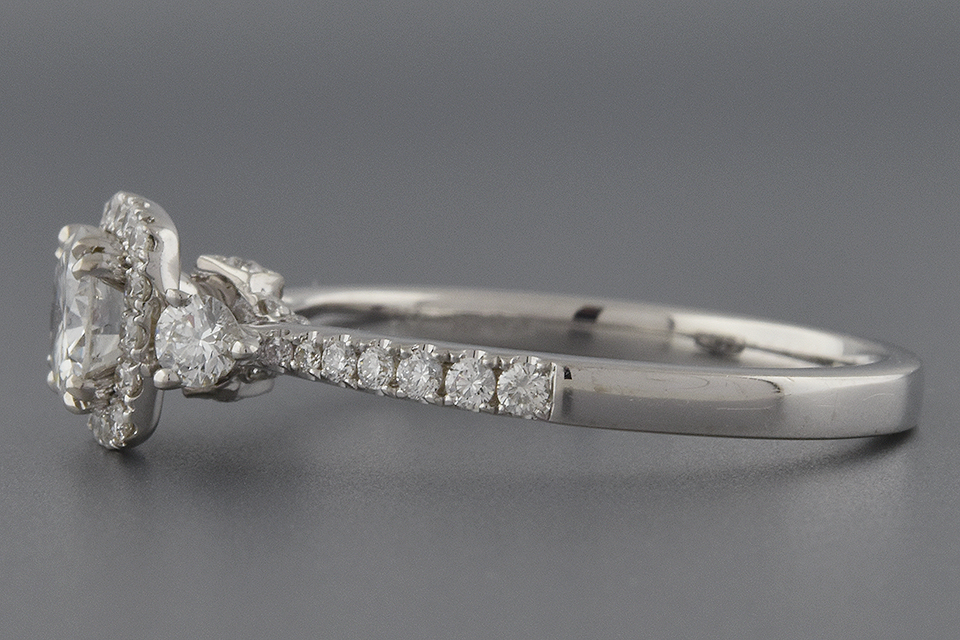 Item #6179 Diamond Halo Engagement Ring with Subtle Details