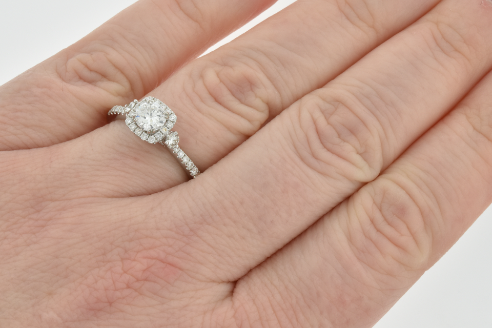 Item #6179 Diamond Halo Engagement Ring with Subtle Details