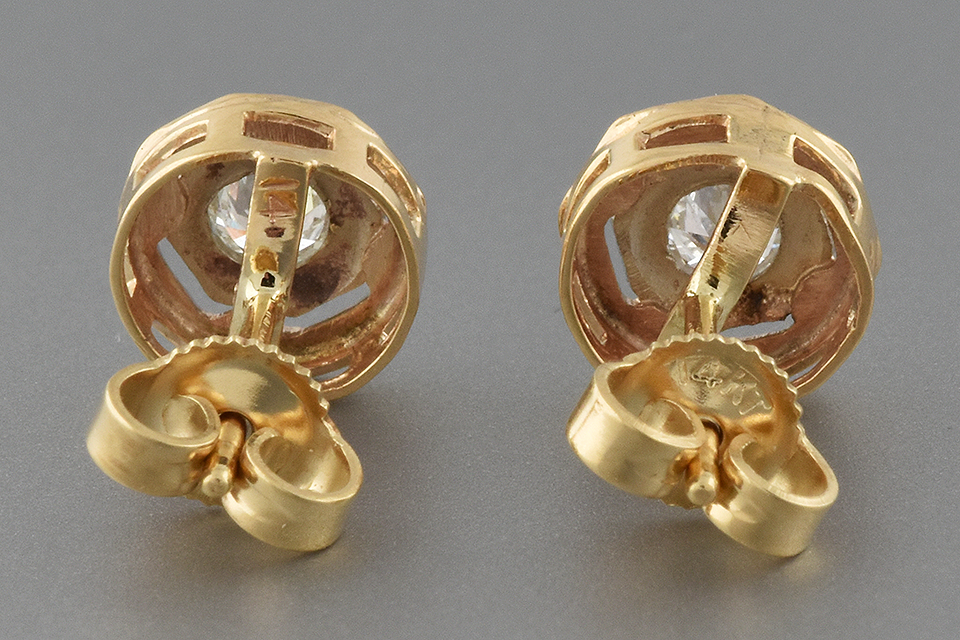Item #2404 Mid Century Diamond Octagon Shape Earrings