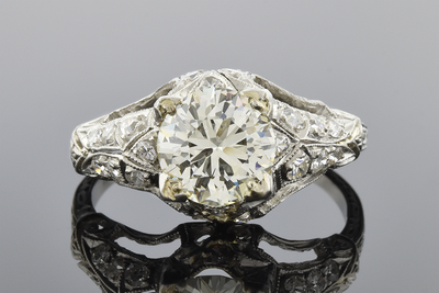 Detailed Art Deco Diamond Engagement Ring Detailed Art Deco Diamond Engagement Ring