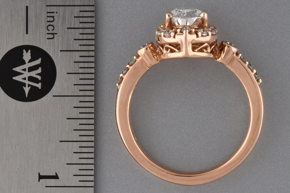 Item #6569 Pear Shape Diamond Halo Engagement Ring in Rose Gold