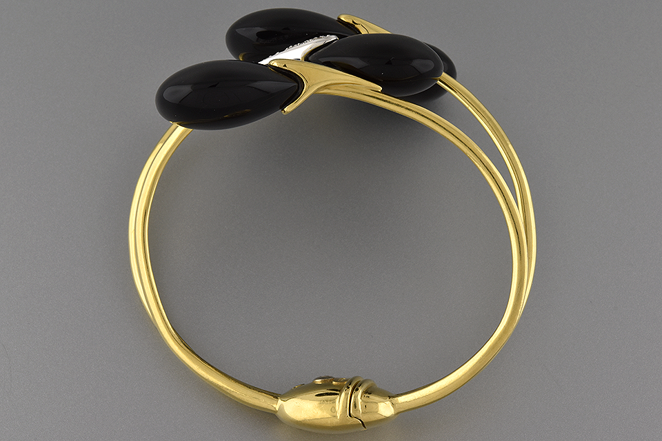 Item #6516 Bold Onyx Bypass Bracelet