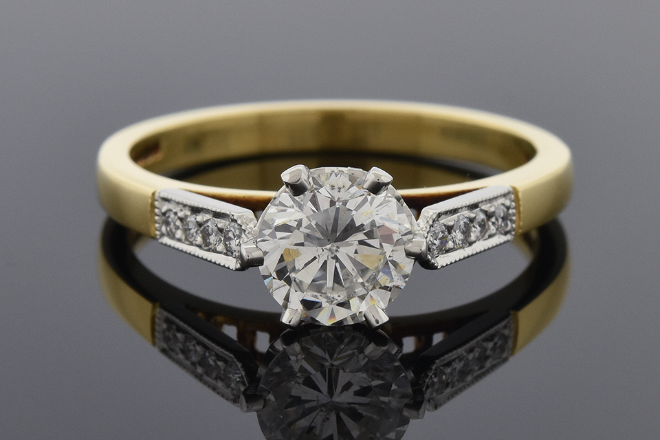 Item #6283 English Made Diamond Engagement Ring 6283