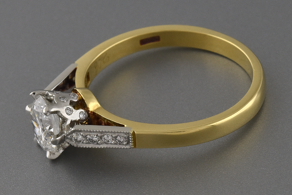 Item #6283 English Made Diamond Engagement Ring