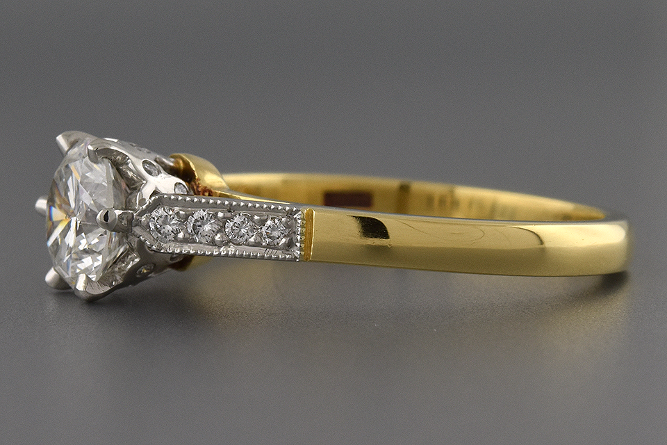 Item #6283 English Made Diamond Engagement Ring