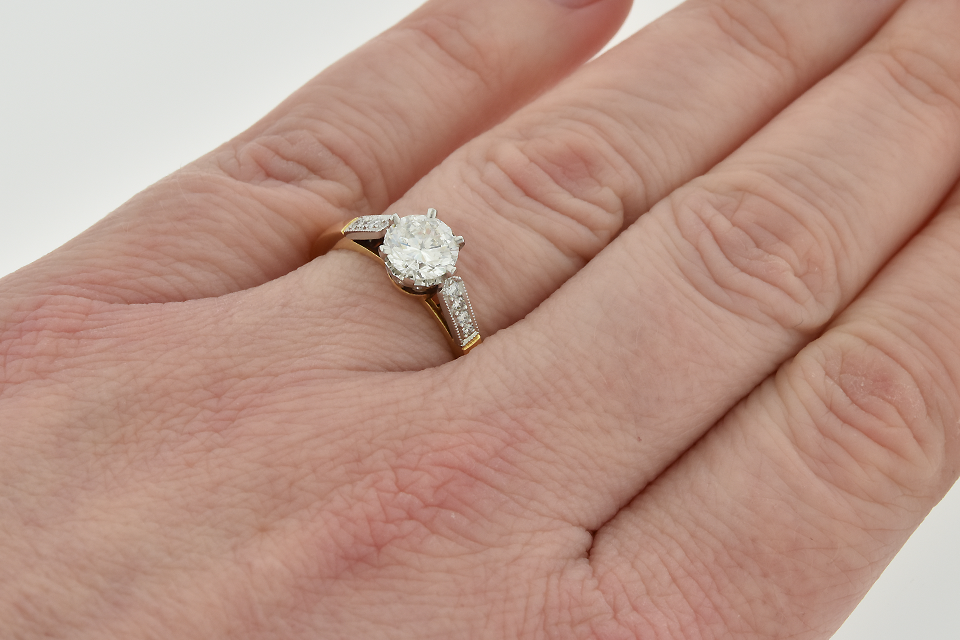 Item #6283 English Made Diamond Engagement Ring