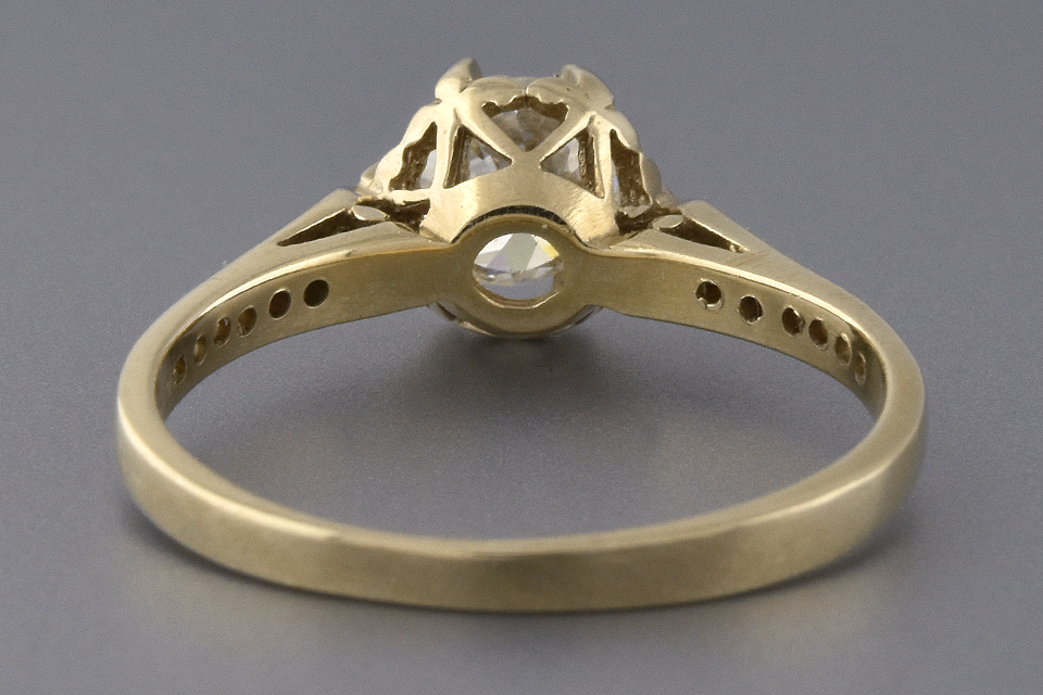 Vintage Buttercup Setting Diamond Engagement Ring