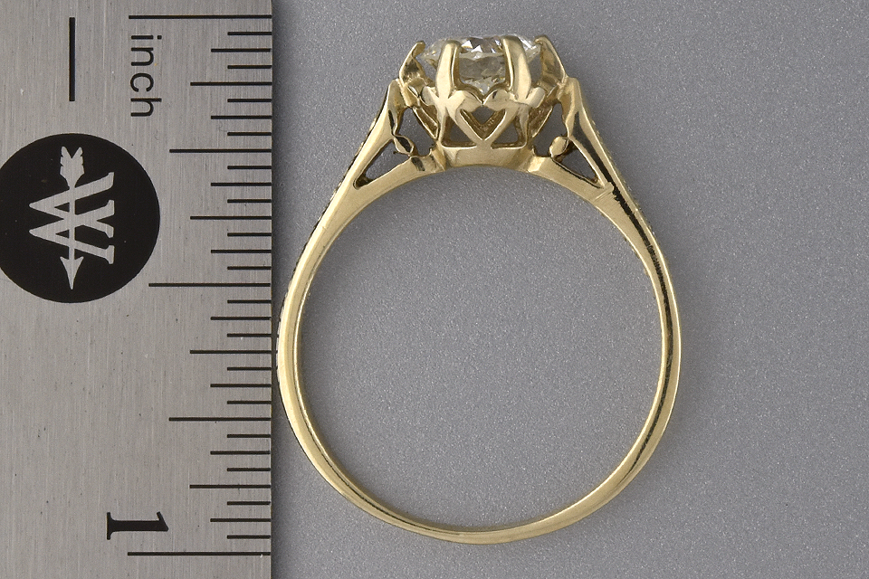 Vintage Buttercup Setting Diamond Engagement Ring