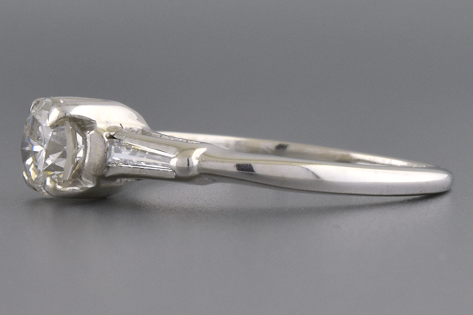 Item #5836 Classic Engagement Ring with a Baguette on Either Side