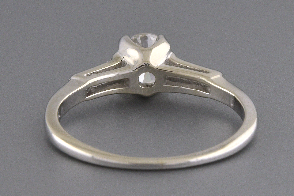 Item #5836 Classic Engagement Ring with a Baguette on Either Side
