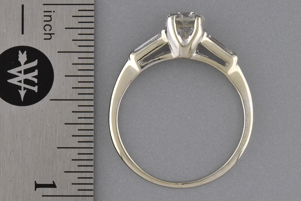 Item #5836 Classic Engagement Ring with a Baguette on Either Side