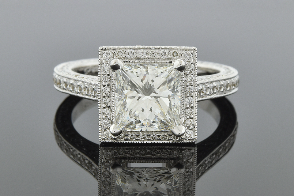 Item #6660 Impressive 2.01 Carat Princess Cut Diamond Engagement Ring 00002