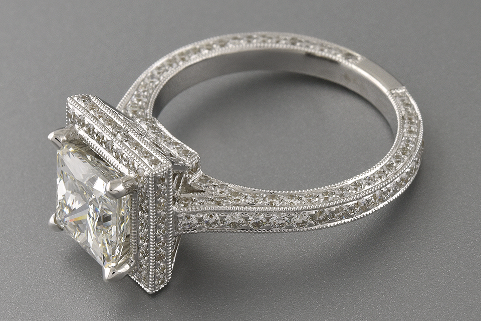 Item #6660 Impressive 2.01 Carat Princess Cut Diamond Engagement Ring