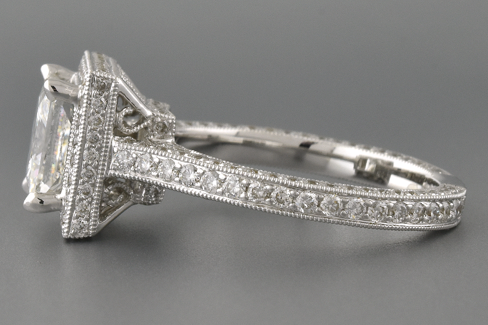 Item #6660 Impressive 2.01 Carat Princess Cut Diamond Engagement Ring