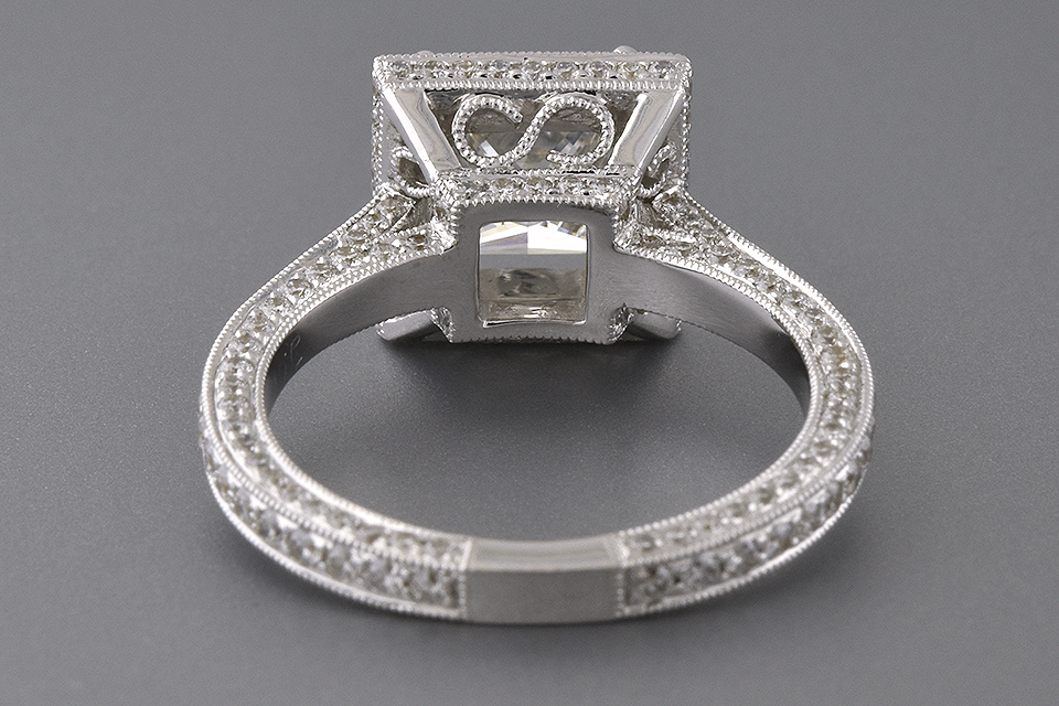 Item #6660 Impressive 2.01 Carat Princess Cut Diamond Engagement Ring