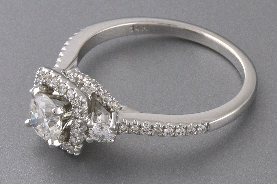 Item #6309 Square Diamond Halo Engagement Ring