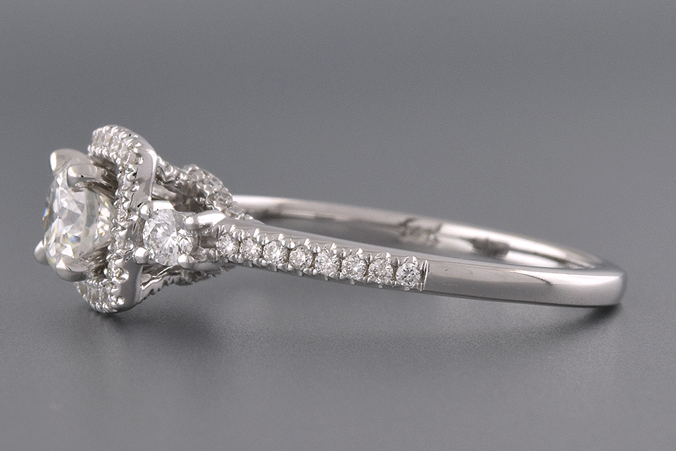 Item #6309 Square Diamond Halo Engagement Ring