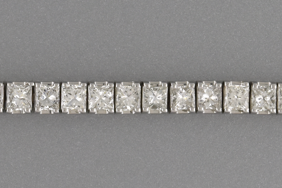 Item #6814 Princess Cut Diamond Line Bracelet