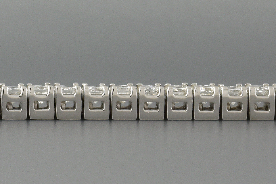 Item #6814 Princess Cut Diamond Line Bracelet