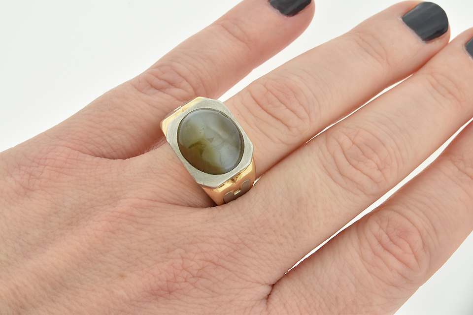 Heavy Gents Cat's Eye Chrysoberyl Ring
