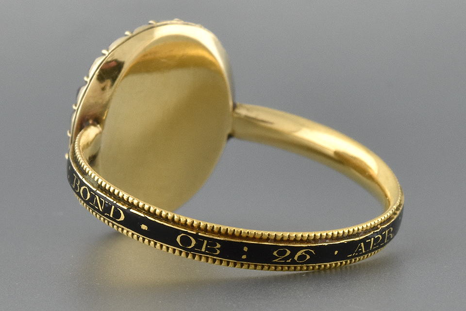 Hair Ring with Gemstone and Enamel