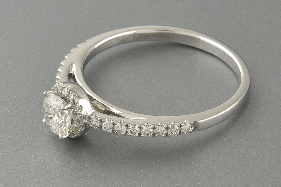 Understated Diamond Halo Engagement Ring