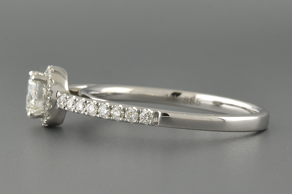 Understated Diamond Halo Engagement Ring