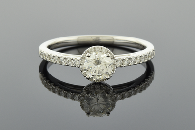 Understated Diamond Halo Engagement Ring Understated Diamond Halo Engagement Ring