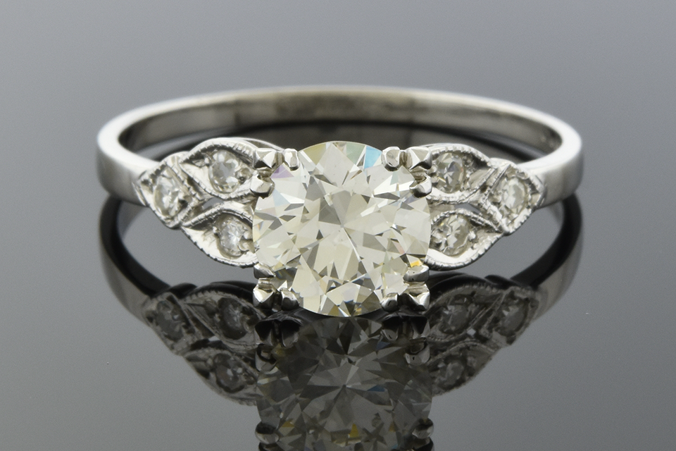 Item #4779 Vintage Side Design Engagement Ring 4779
