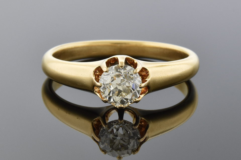 Item #4309 Victorian Diamond Solitaire Engagement Ring 4309