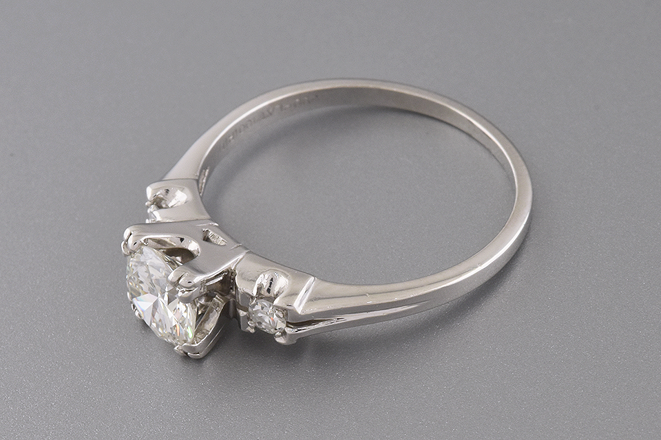 Simple Line Diamond Engagement Ring