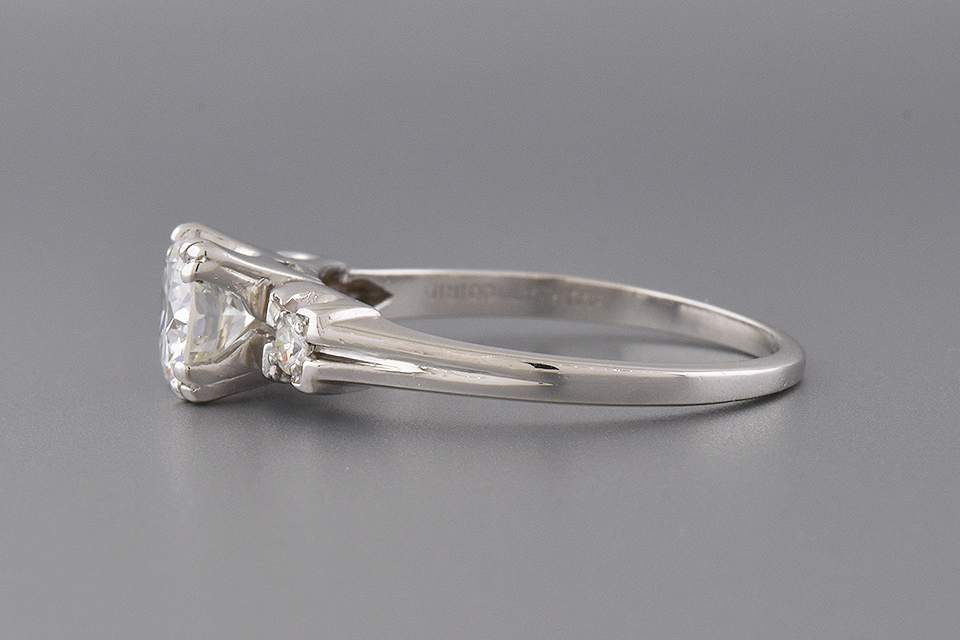 Simple Line Diamond Engagement Ring
