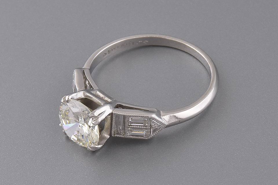 Engagement Ring With Unusual Accent Diamonds