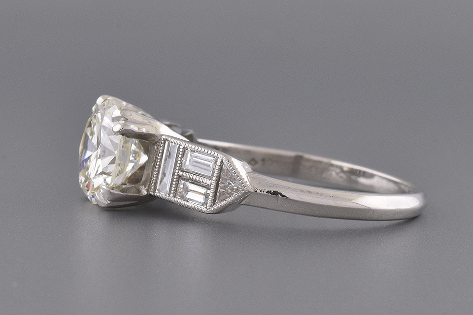 Engagement Ring With Unusual Accent Diamonds