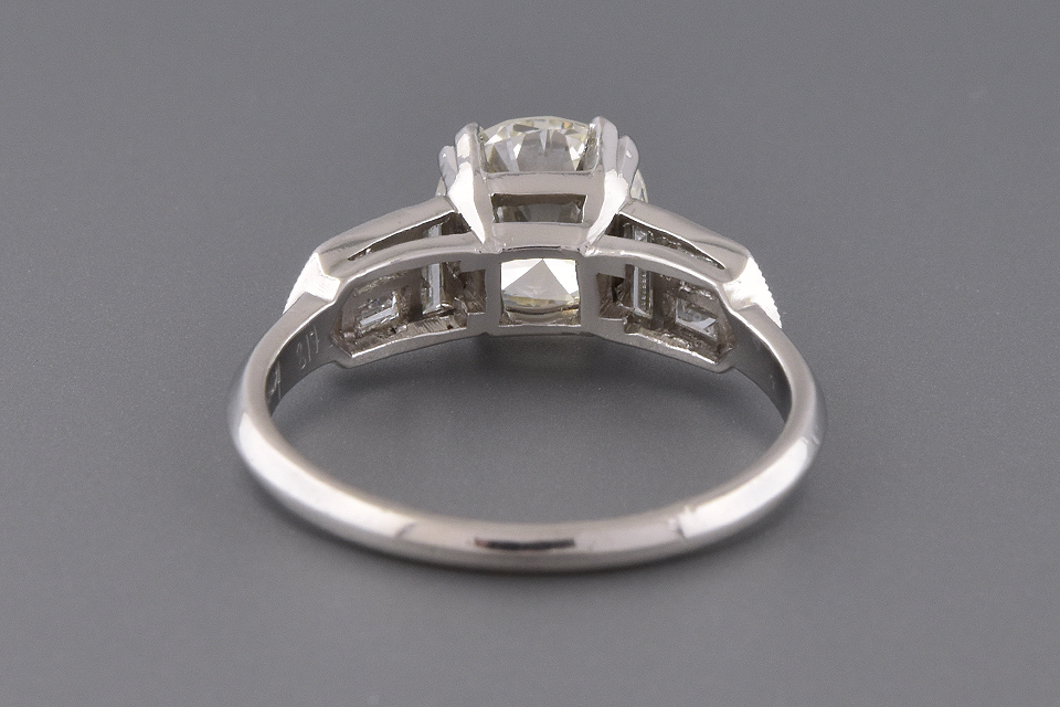 Engagement Ring With Unusual Accent Diamonds