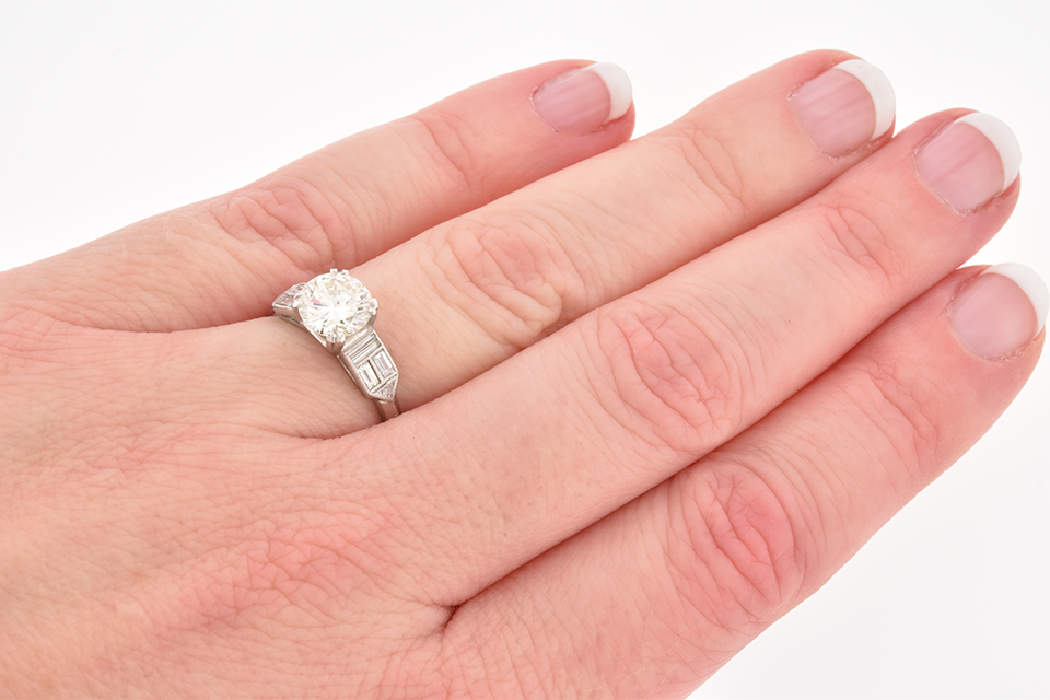 Engagement Ring With Unusual Accent Diamonds