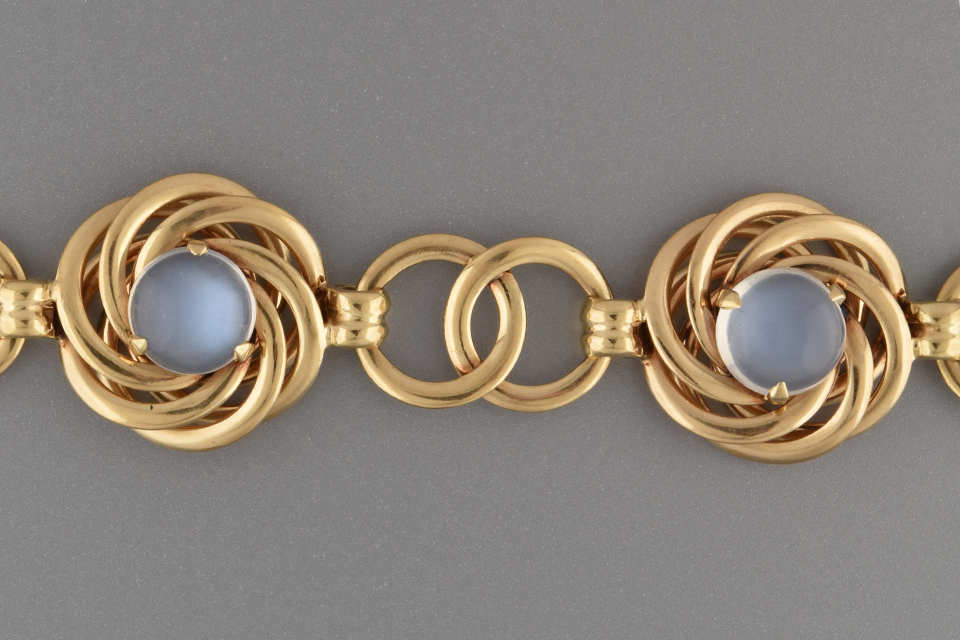Moonstone Bracelet & Earring Suite by F&F Felger