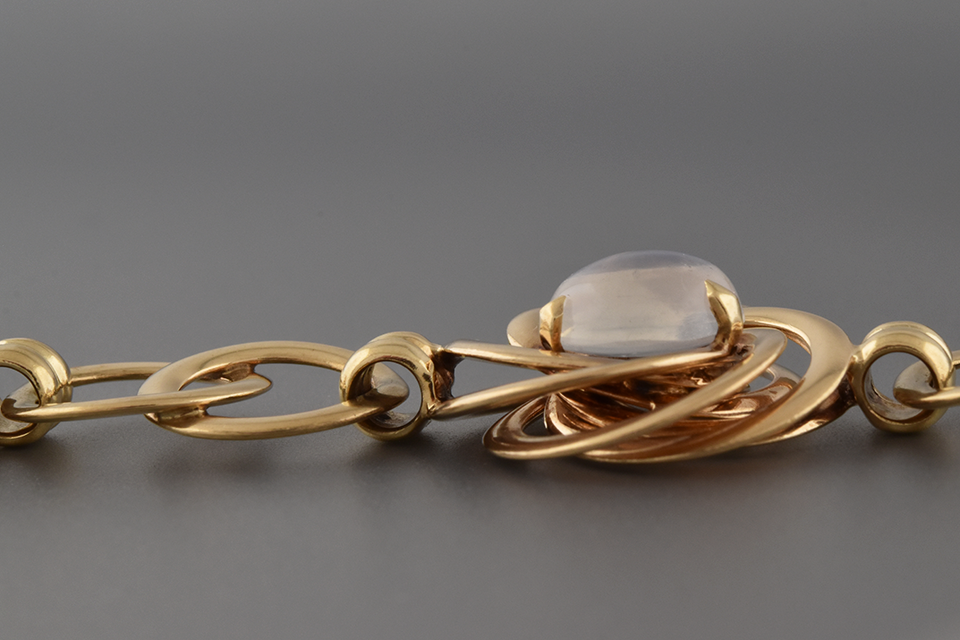 Moonstone Bracelet & Earring Suite by F&F Felger