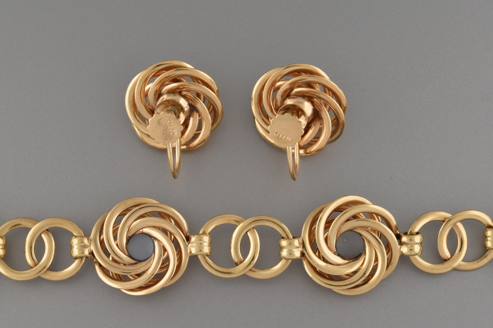 Moonstone Bracelet & Earring Suite by F&F Felger