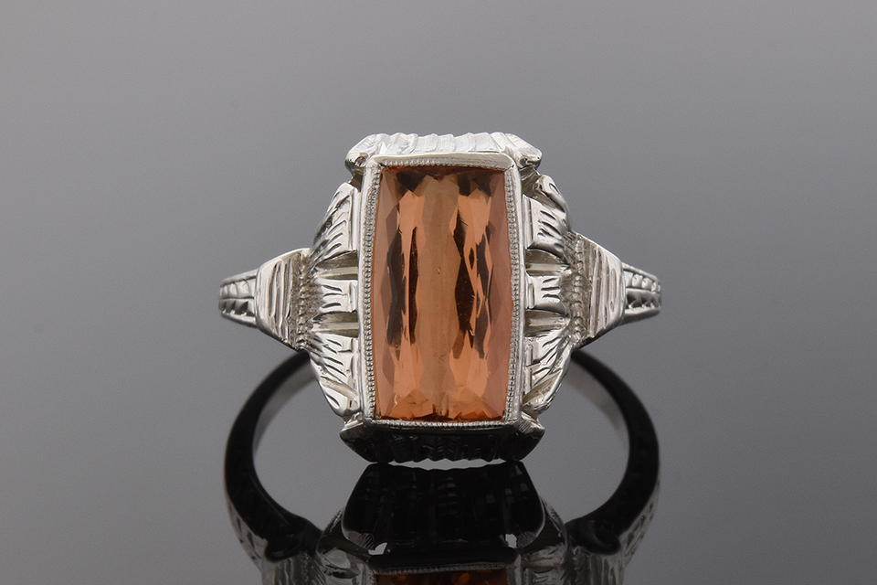 Item #1827 Art Deco Imperial Topaz Ring 1827