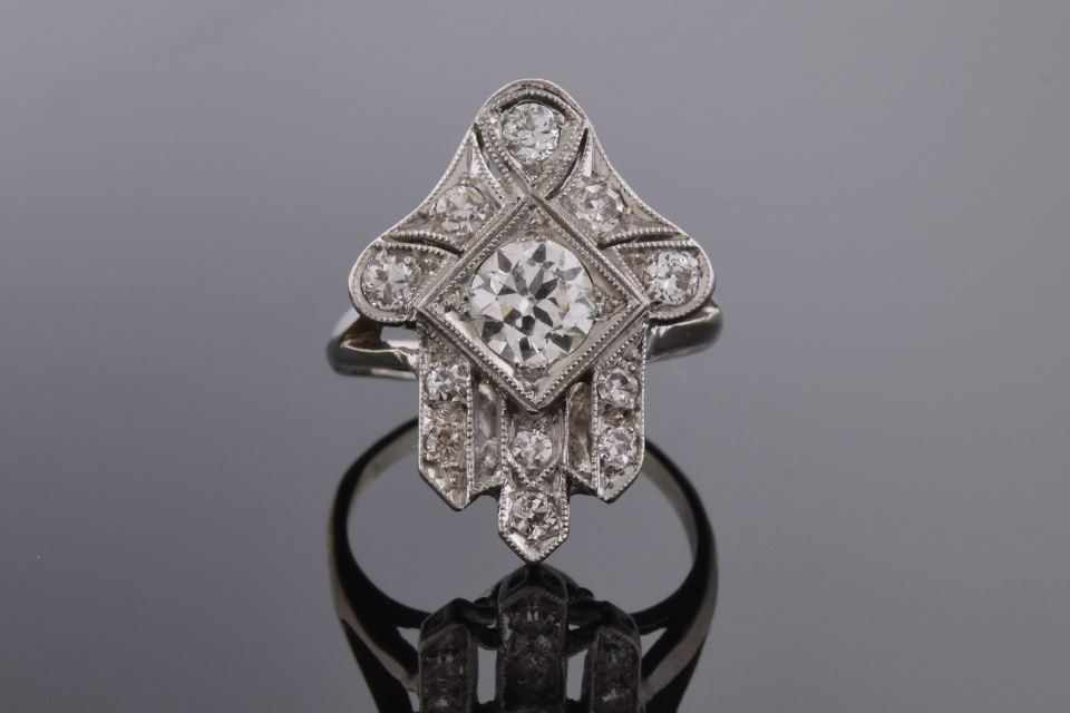 Unique Design Art Deco Diamond Ring