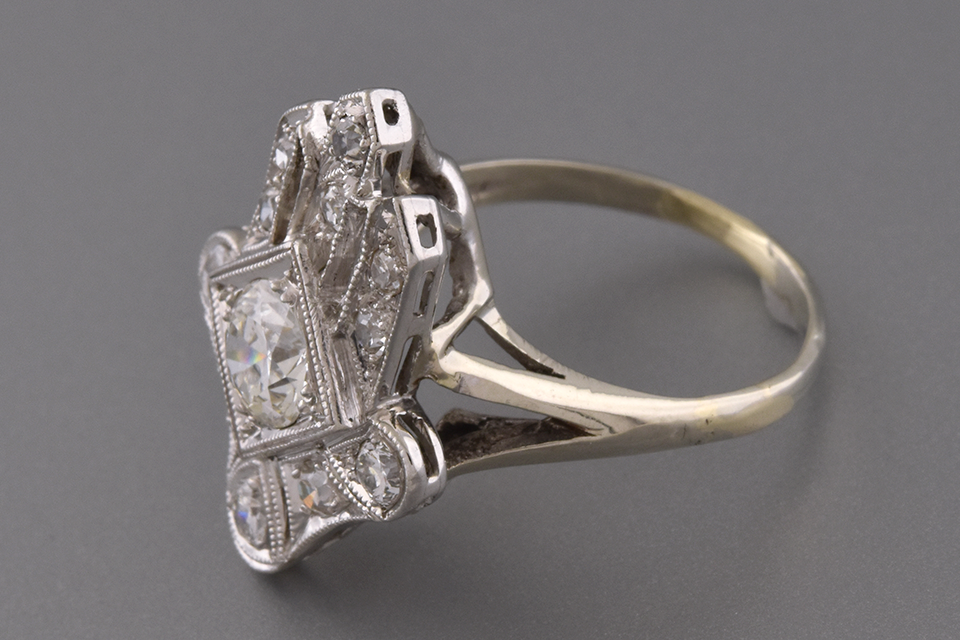 Unique Design Art Deco Diamond Ring