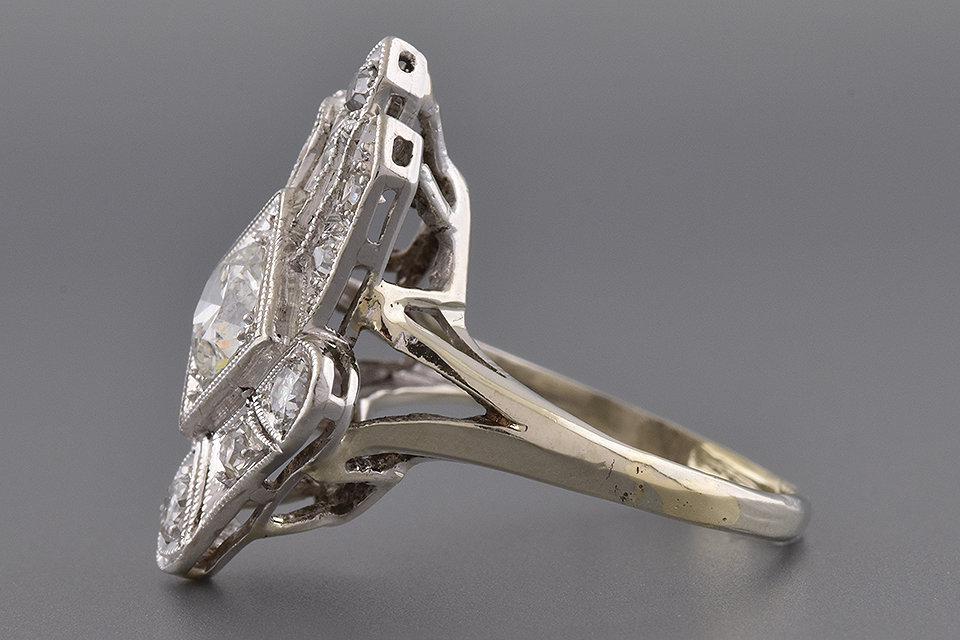 Unique Design Art Deco Diamond Ring