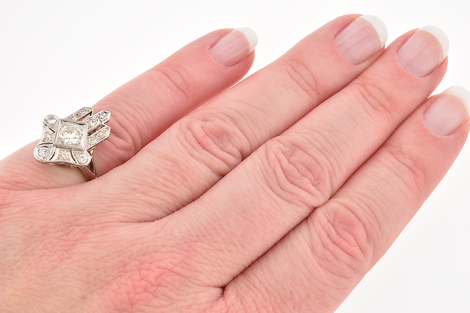 Unique Design Art Deco Diamond Ring